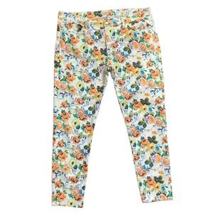 Cremieux Floral Jeans Women’s 12 Orange Yellow Green